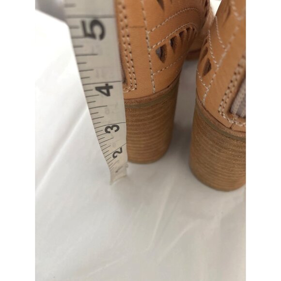 Jeffrey Campbell Block Heel 9 Cordillo Tan Cutout Lace-Up Sandal Coastal Cowgirl - Picture 8 of 12